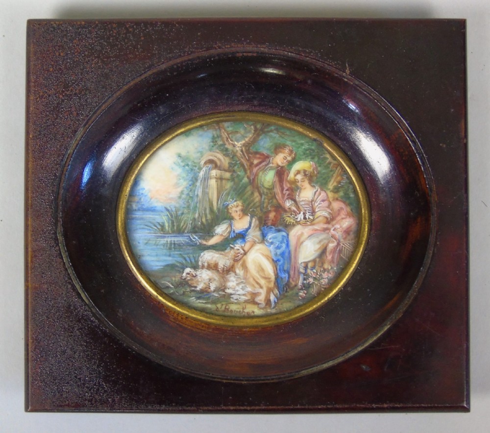 Beautiful Miniature Painting After Boucher Spring View II