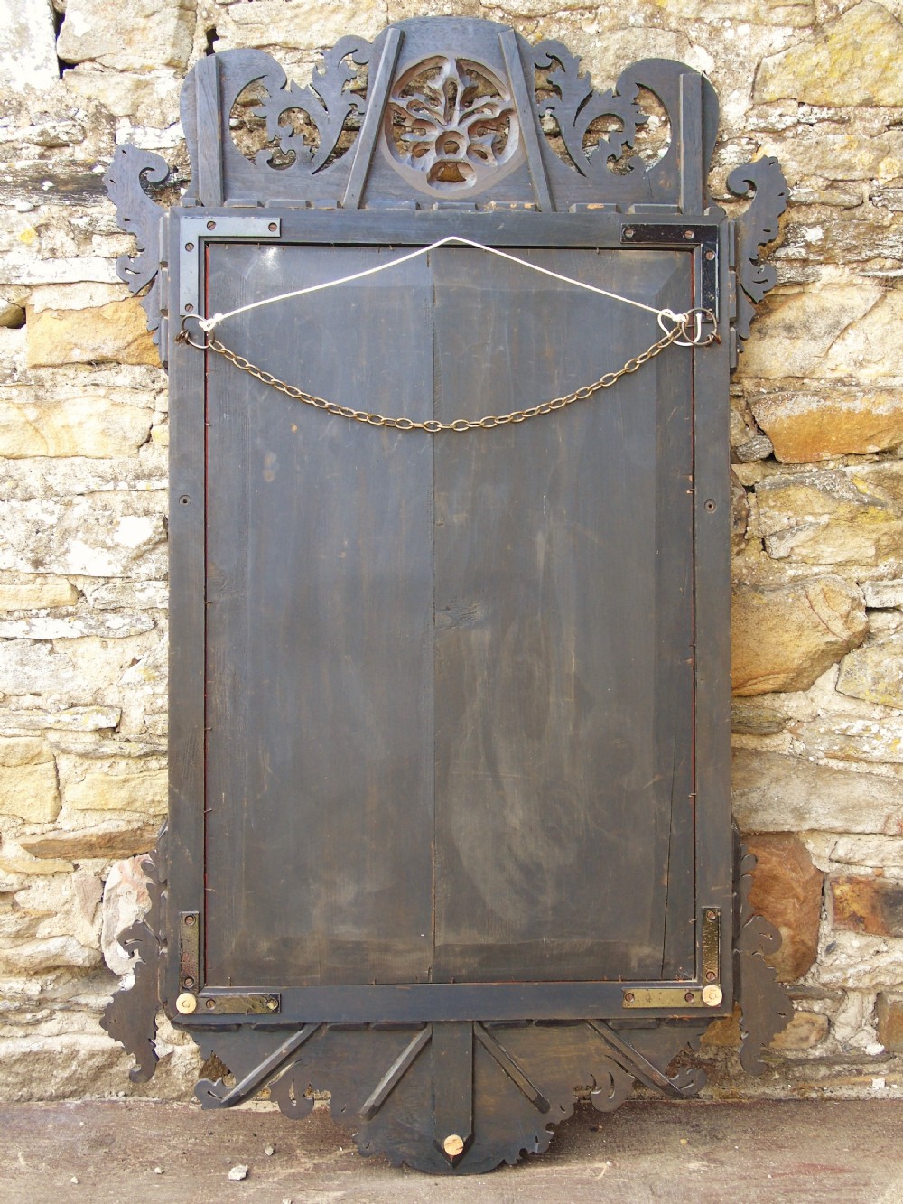 Good Large Georgian Mahogany Fretwork Gilt Mirror View VI