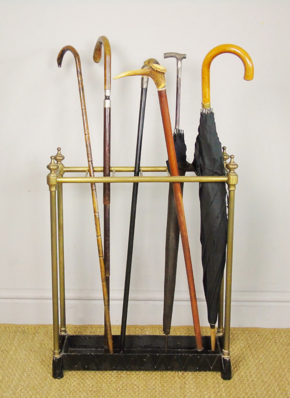 Late Victorian Brass & Cast Iron Stick Stand View V