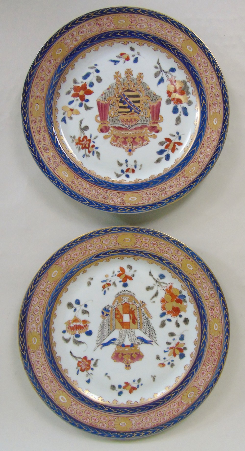 Pair of 19th Century Samson Armorial Porcelain Plates