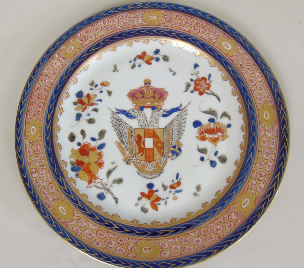 Pair of 19th Century Samson Armorial Porcelain Plates View III