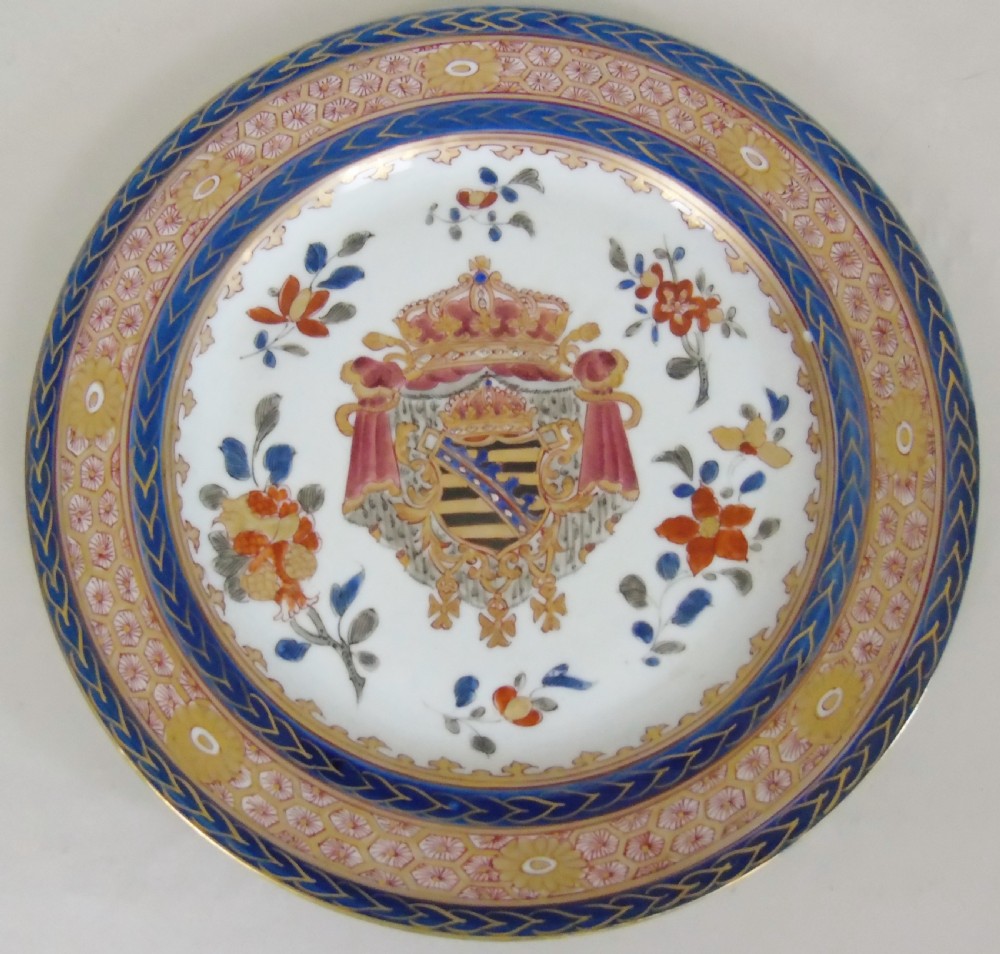 Pair of 19th Century Samson Armorial Porcelain Plates View IV