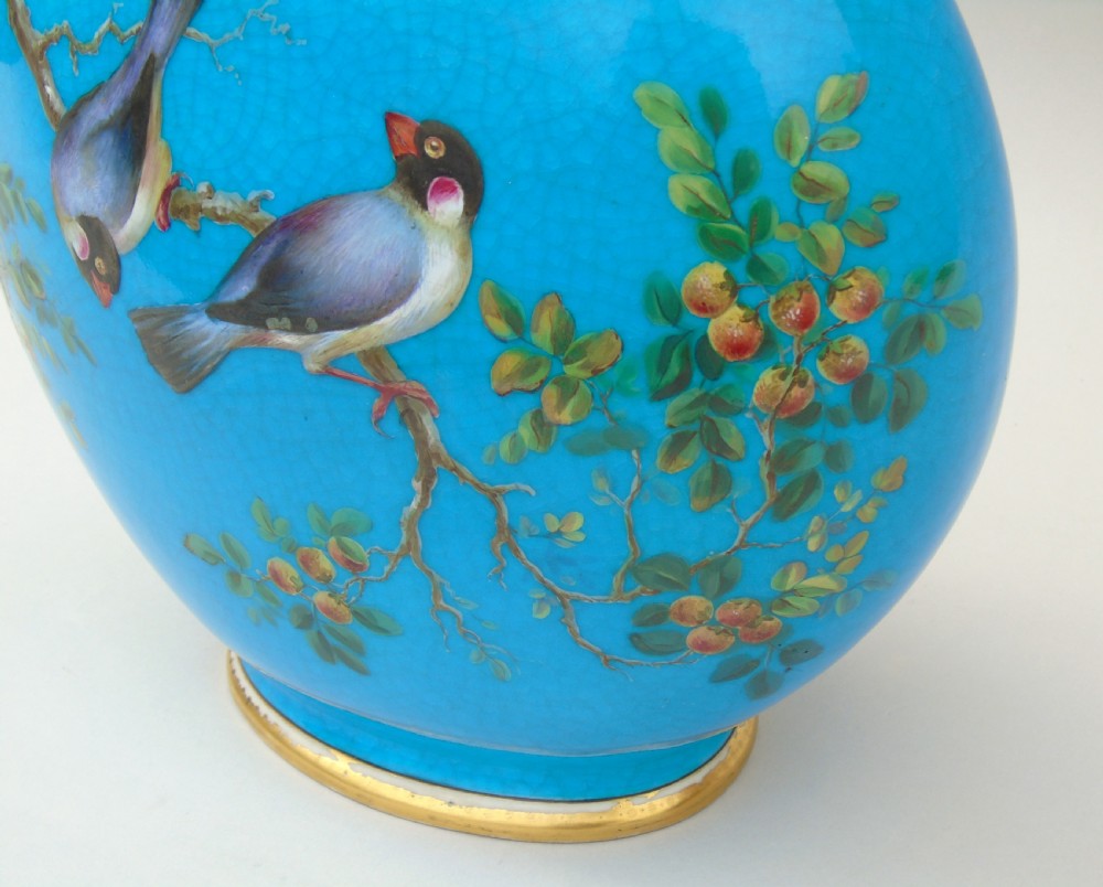 Minton Porcelain Moon Flask William Mussill 1875 Bleu Celeste View IV