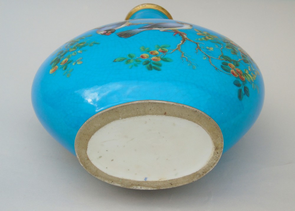 Minton Porcelain Moon Flask William Mussill 1875 Bleu Celeste View IX