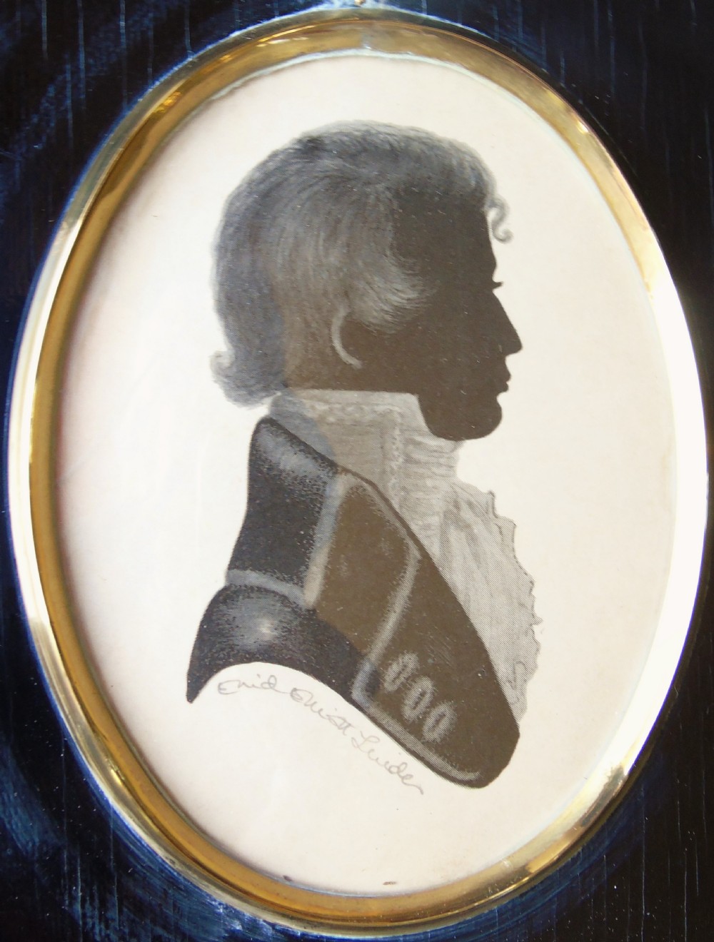 Georgian Silhouette Portrait Painting of Young Gentleman Signed View II