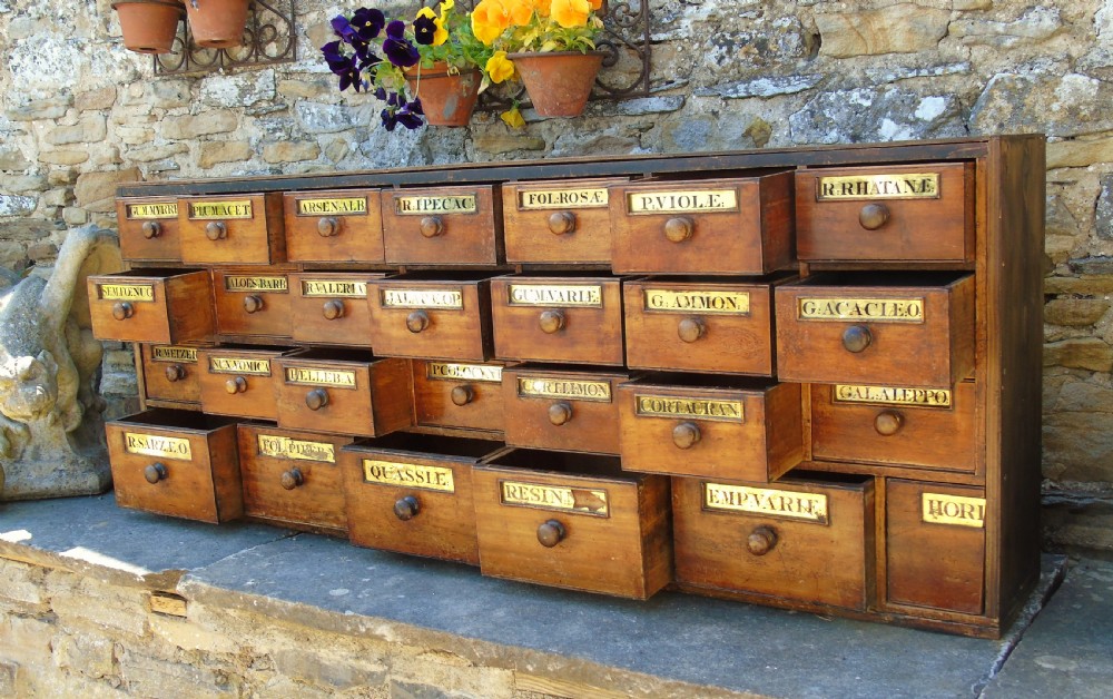 Charming Set of Antique Apothecary Drawers View X