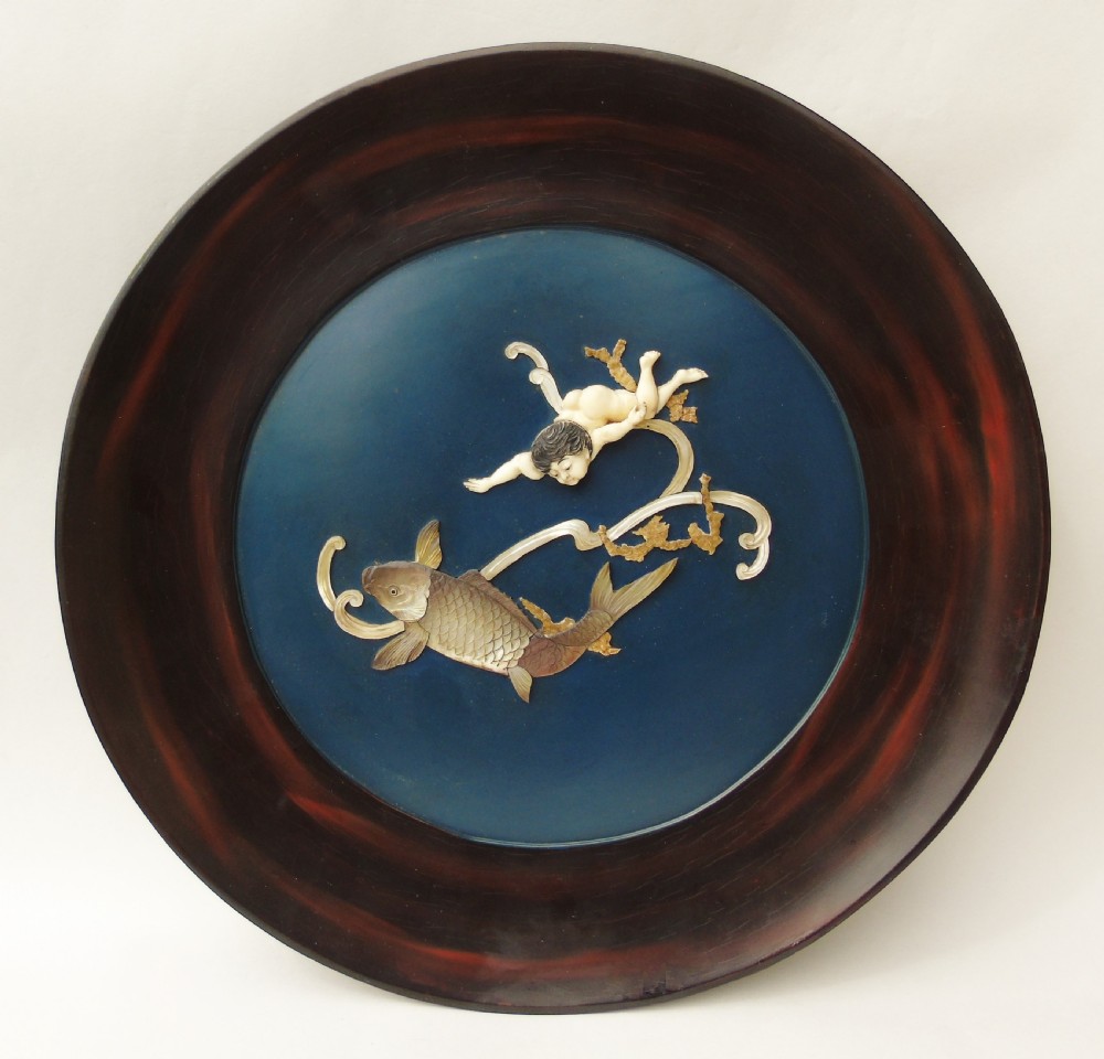 Rare Shibayama Plaque Japanese Meiji