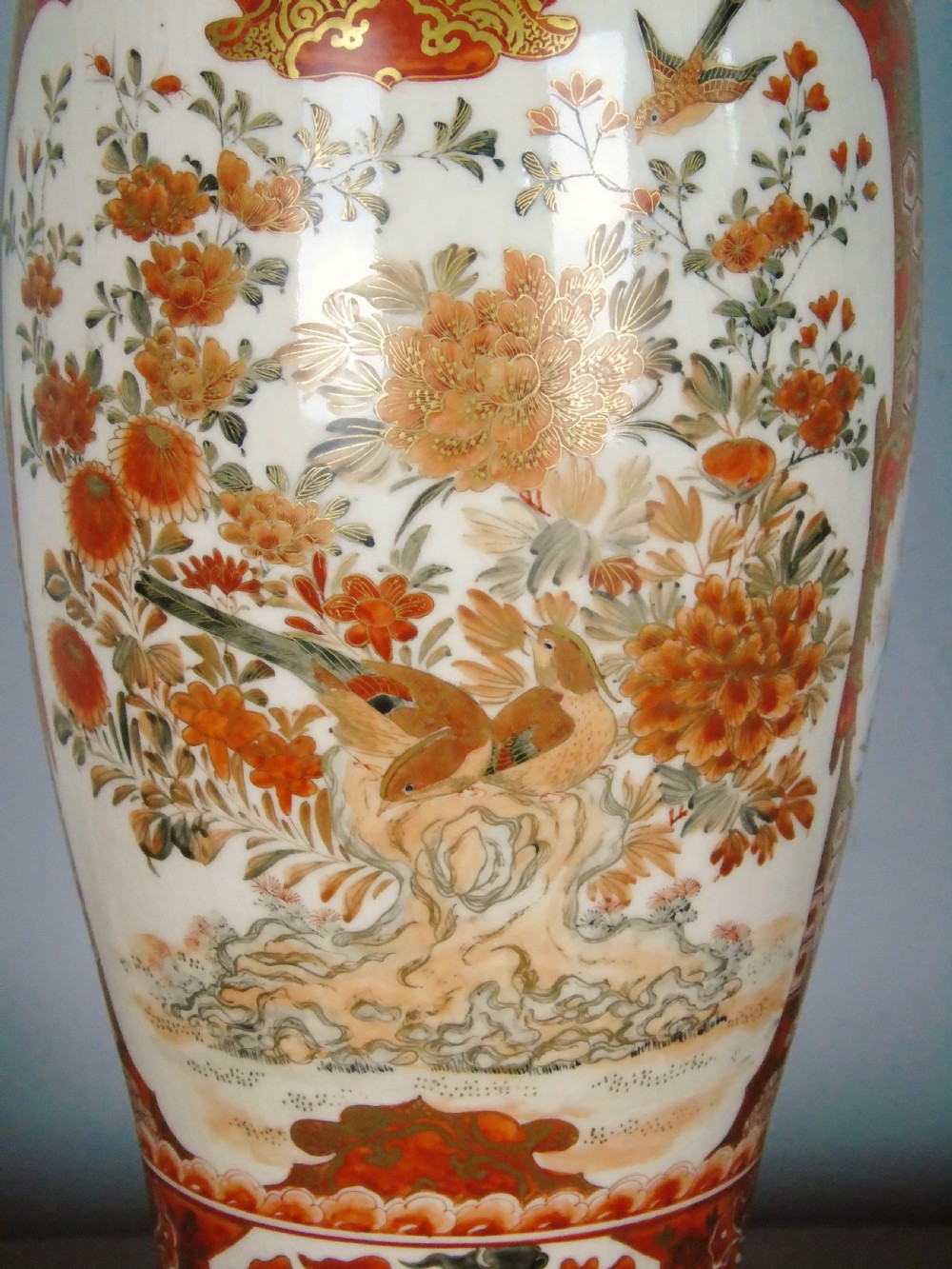 Antique Japanese Kutani Meiji Table Lamp View VIII