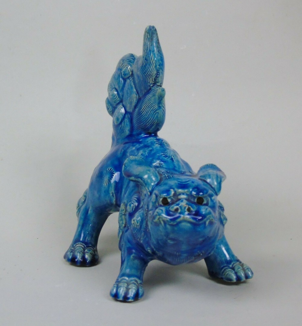 Antique Chinese Blue Glaze Kylin Fo Dog