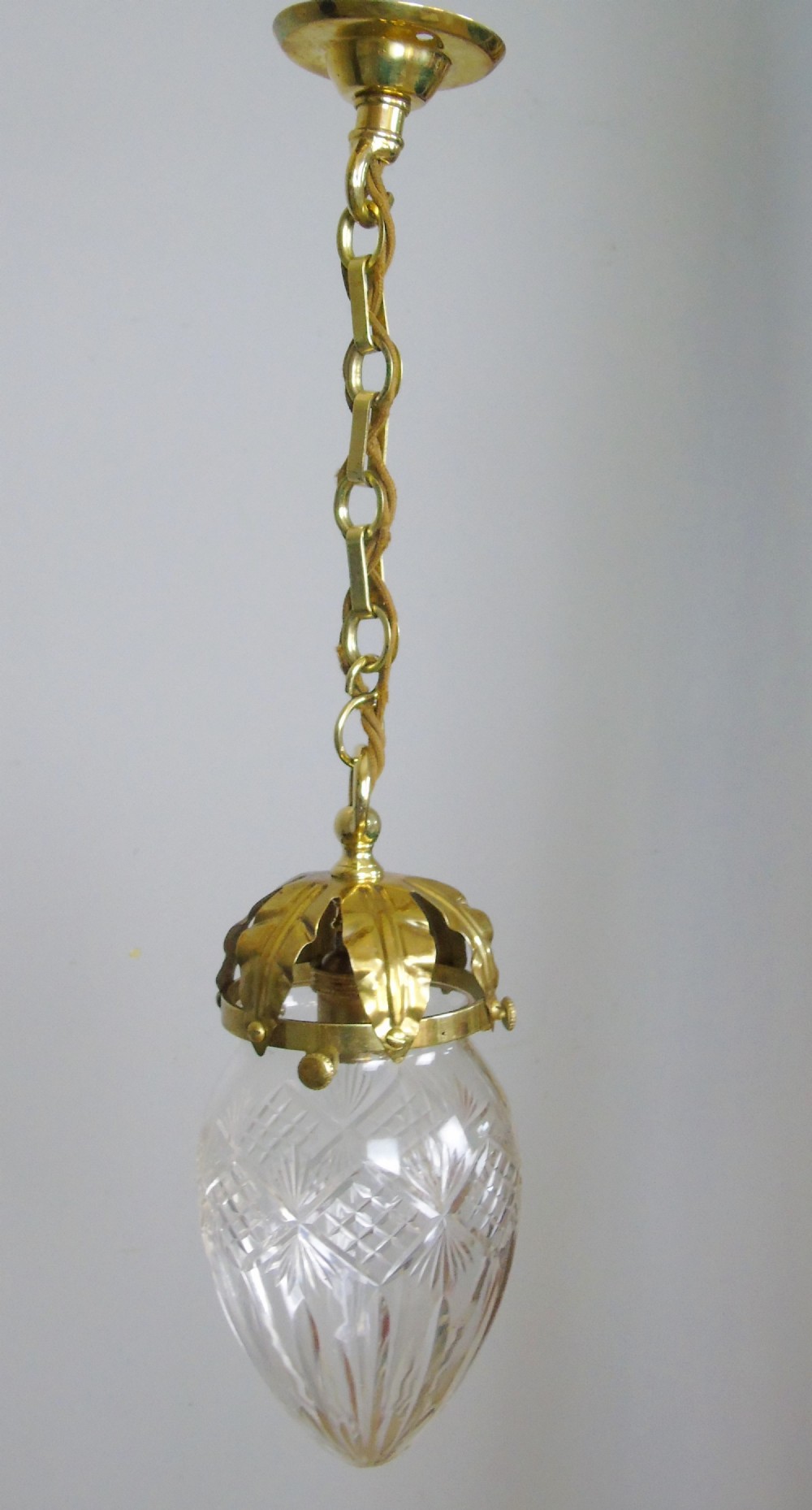 Good Victorian Hanging Cut Glass Hall Light Chandelier 
