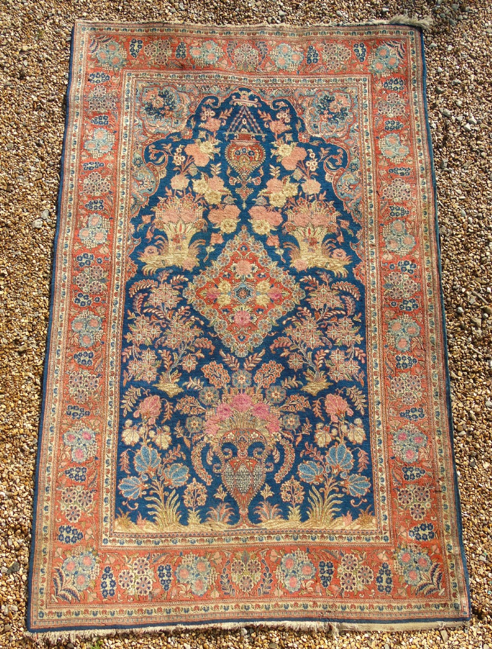 Fine Antique Kashan Prayer Rug View IV
