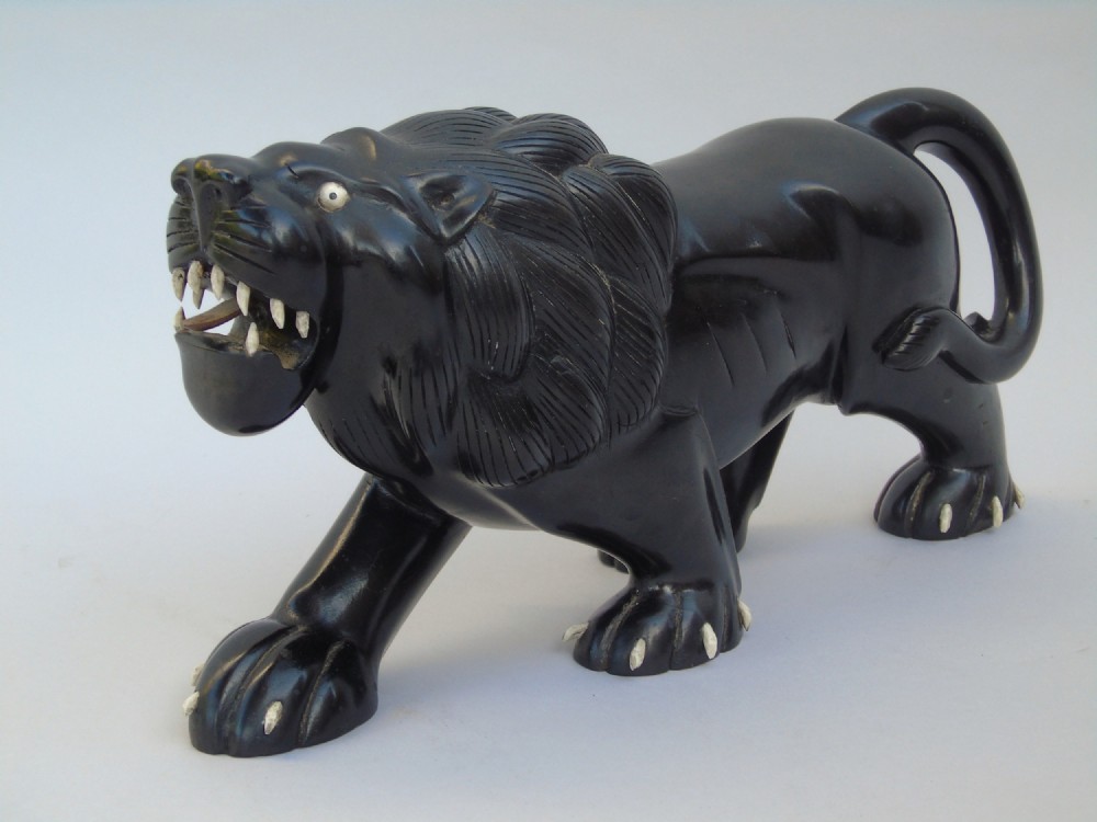 Indian Hand Carved Antique Hardwood Lion 