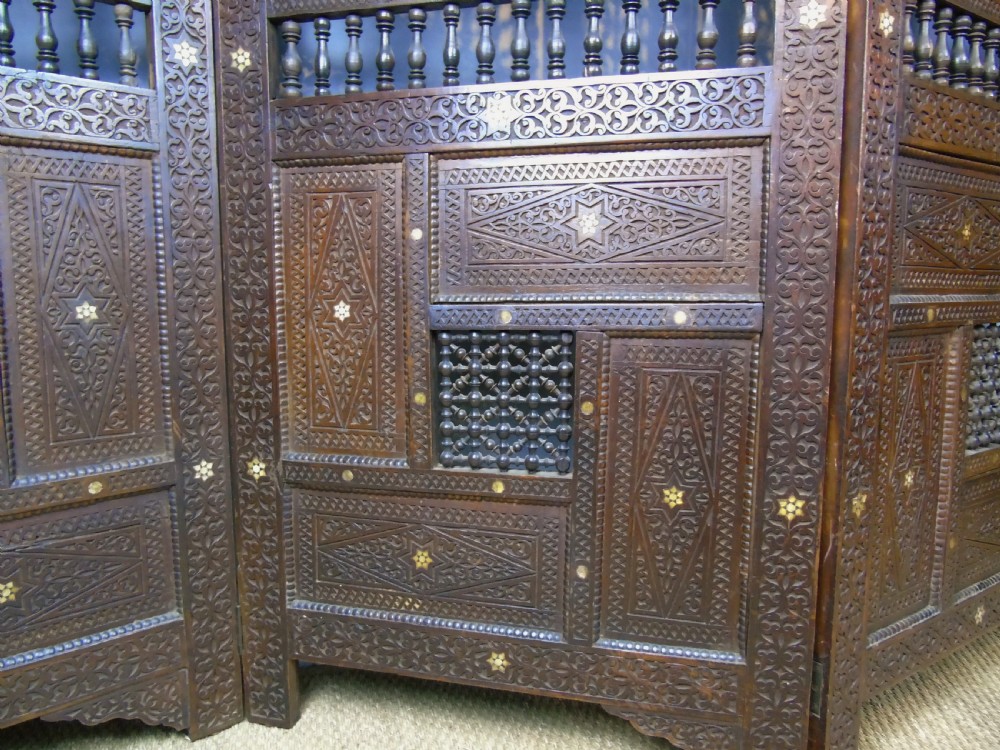 Stunning 19th Century Syrian 3 Fold Screen View VI