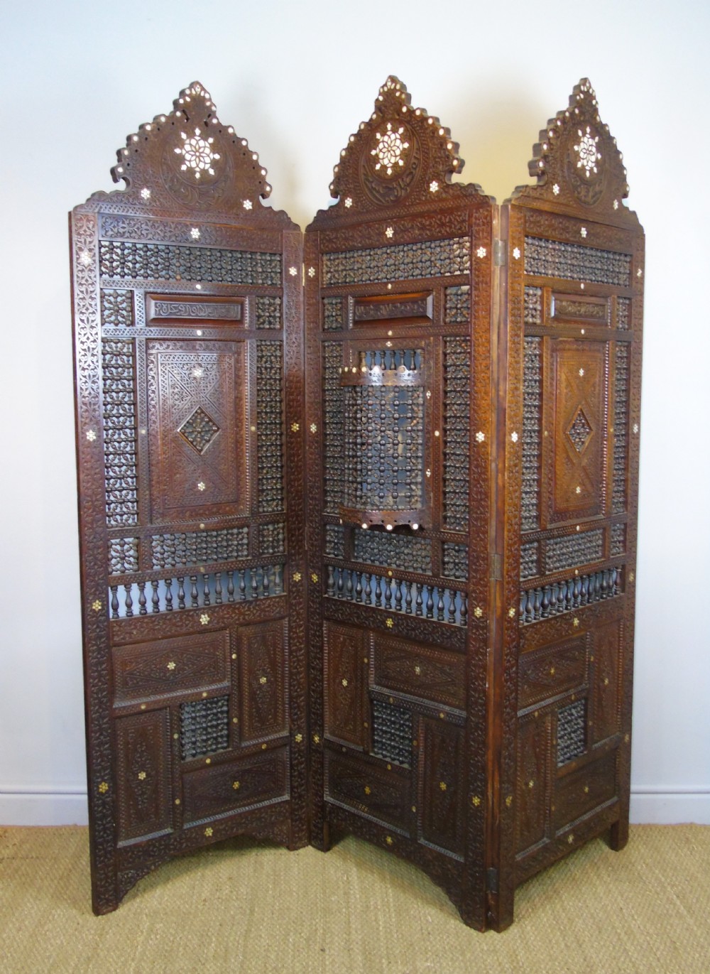 Stunning 19th Century Syrian 3 Fold Screen View VIII