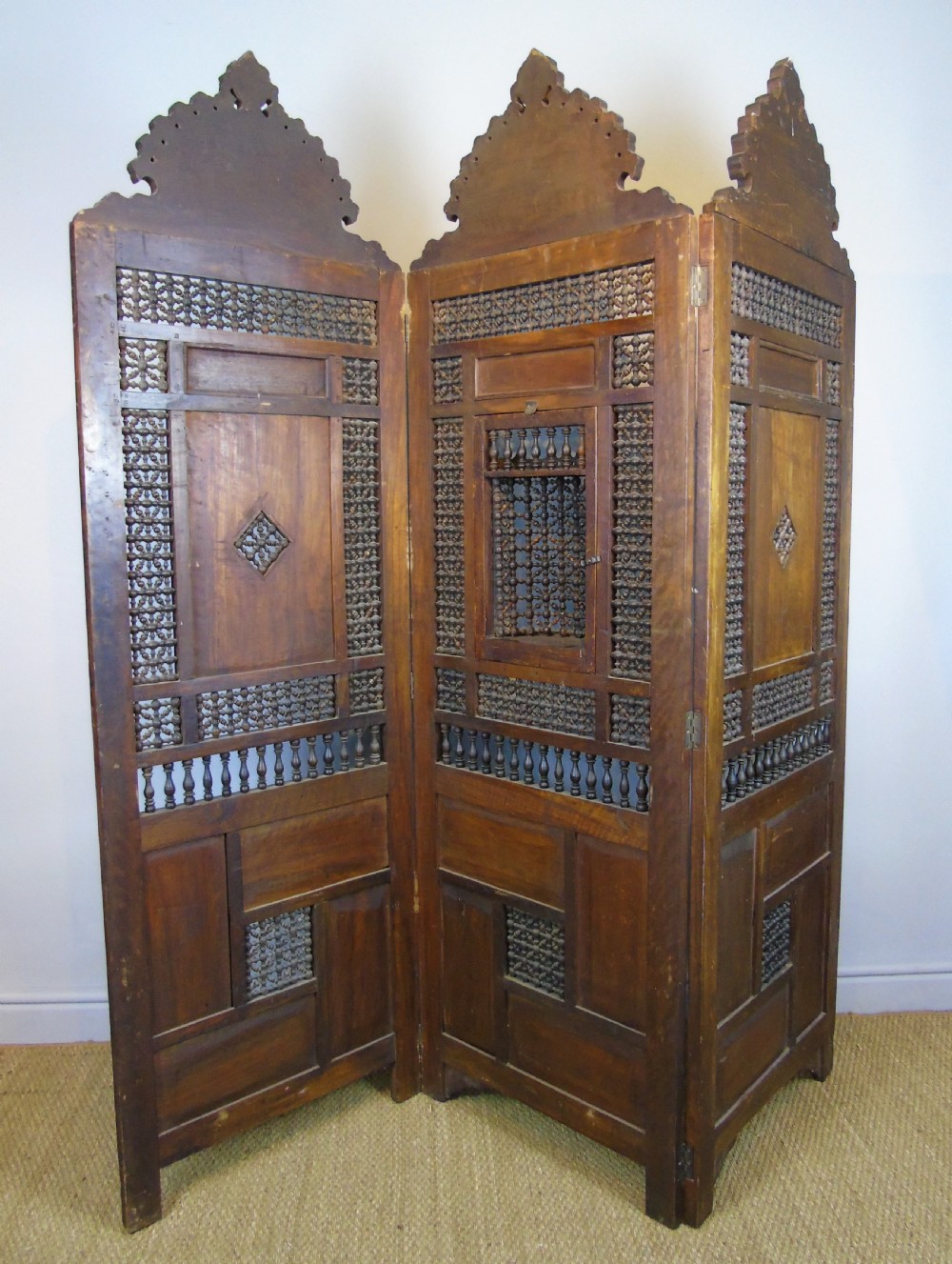 Stunning 19th Century Syrian 3 Fold Screen View IX