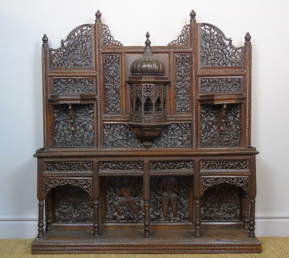 Stunning 19th Century Carved Anglo Indian Hardwood Display Shelves View II