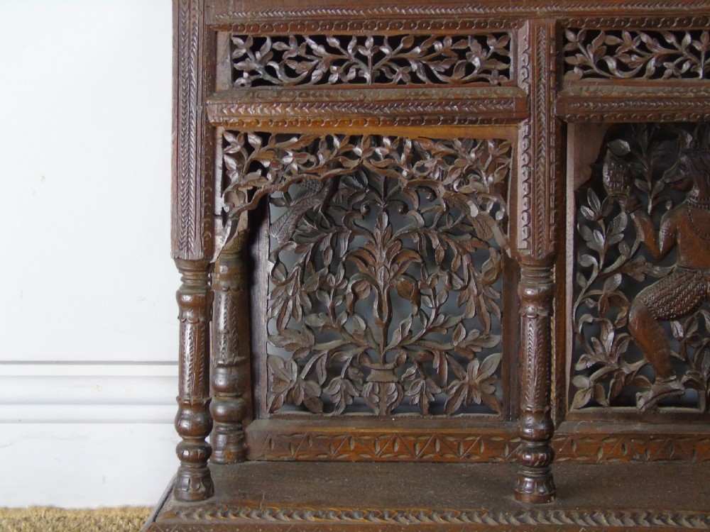 Stunning 19th Century Carved Anglo Indian Hardwood Display Shelves View III