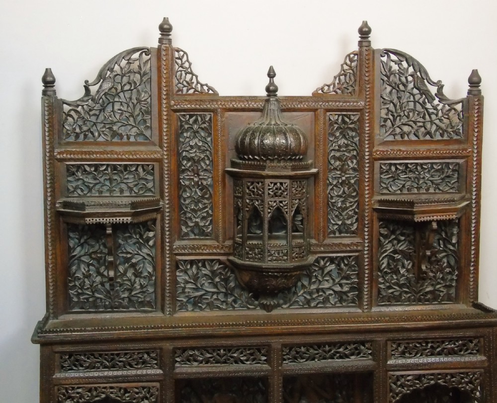 Stunning 19th Century Carved Anglo Indian Hardwood Display Shelves View V