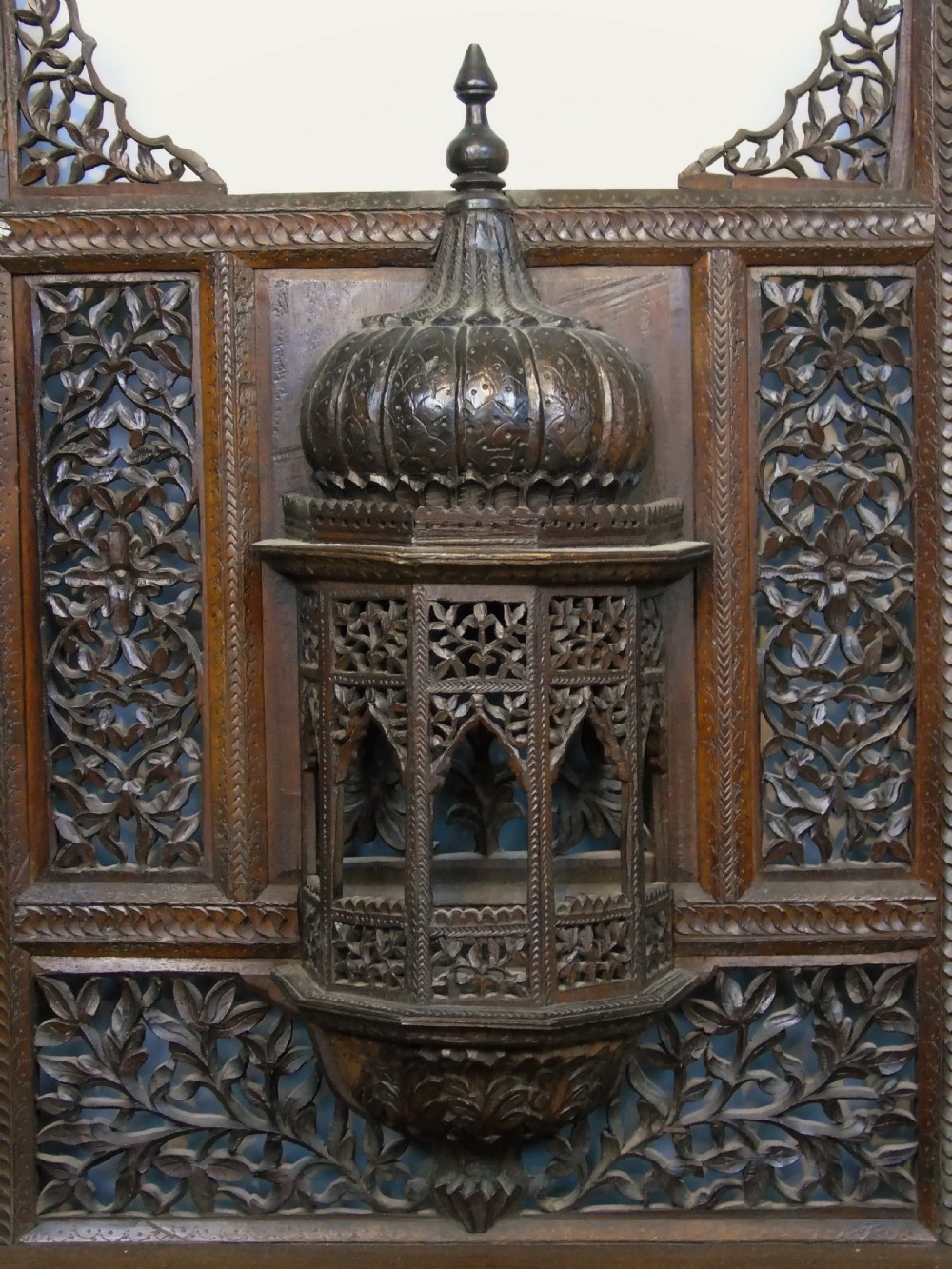 Stunning 19th Century Carved Anglo Indian Hardwood Display Shelves View VI