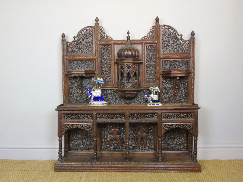 Stunning 19th Century Carved Anglo Indian Hardwood Display Shelves View VII