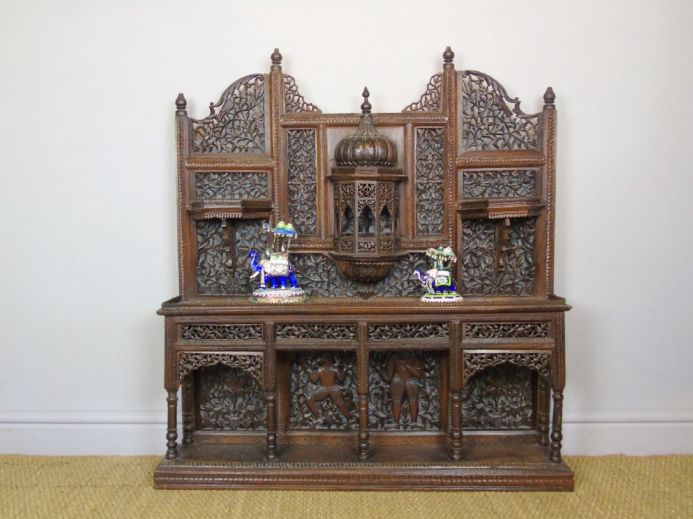 Stunning 19th Century Carved Anglo Indian Hardwood Display Shelves View VIII
