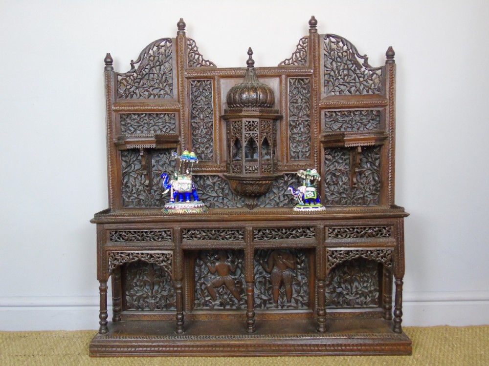 Stunning 19th Century Carved Anglo Indian Hardwood Display Shelves View IX