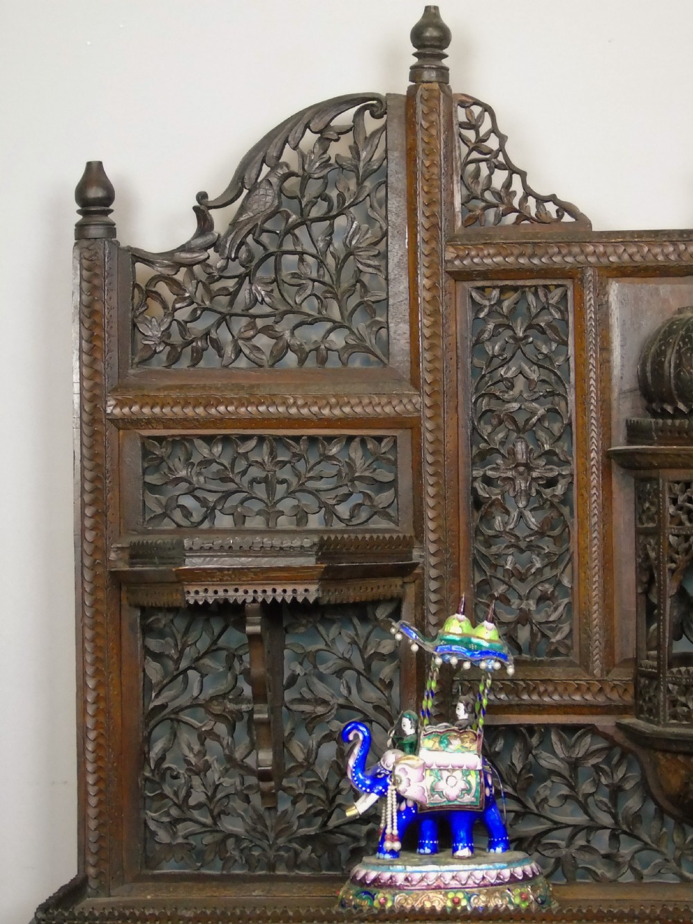 Stunning 19th Century Carved Anglo Indian Hardwood Display Shelves View XI