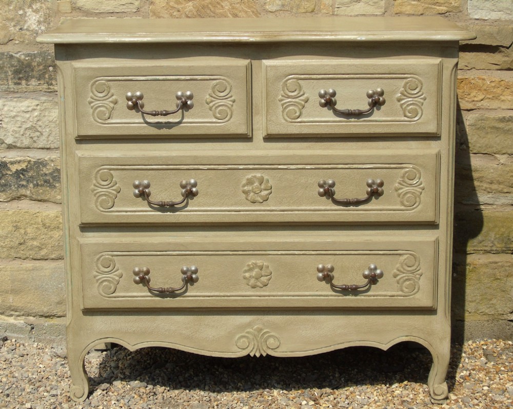 Pretty French Hand Painted Chest of Drawers