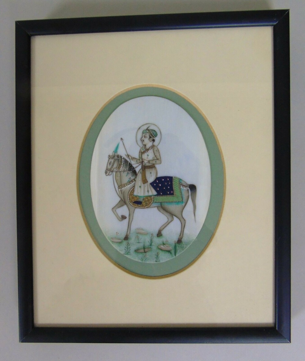 Antique Indian Painting Archer on Horseback