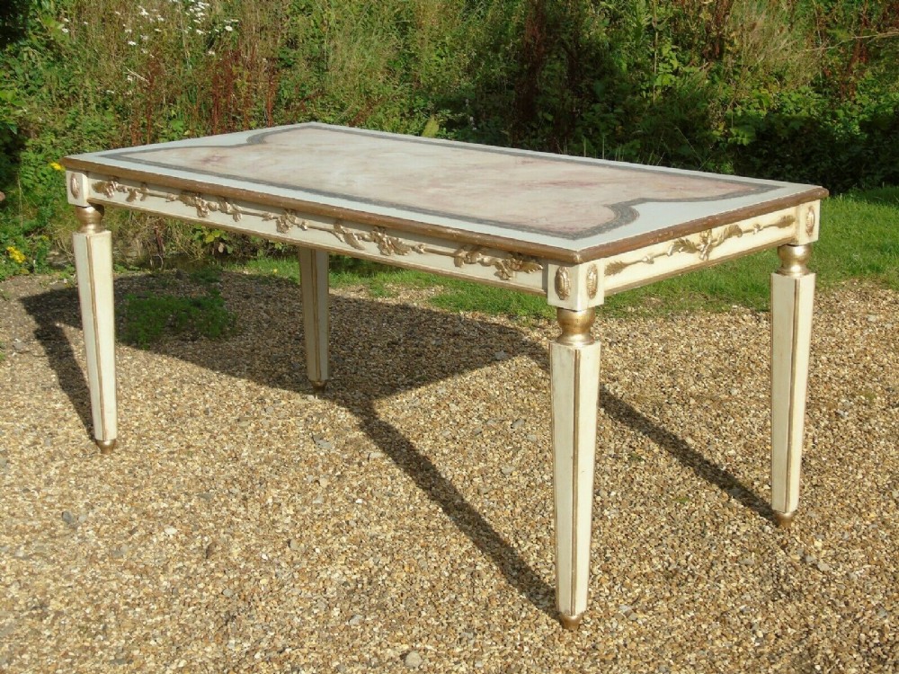 Elegant Venetian Hand Painted & Faux Marbleised Table 