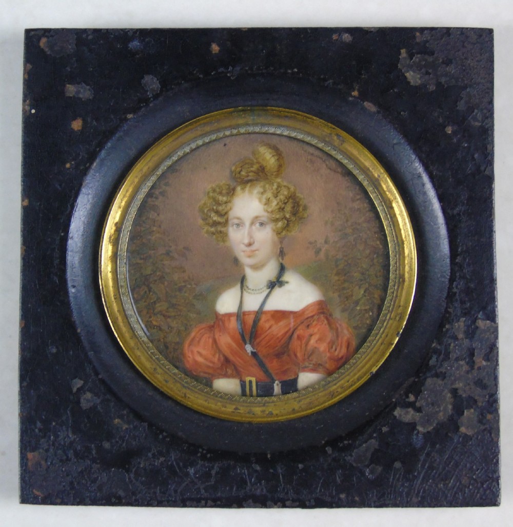 Good Early 19th Century Portrait Painting Georgian Lady