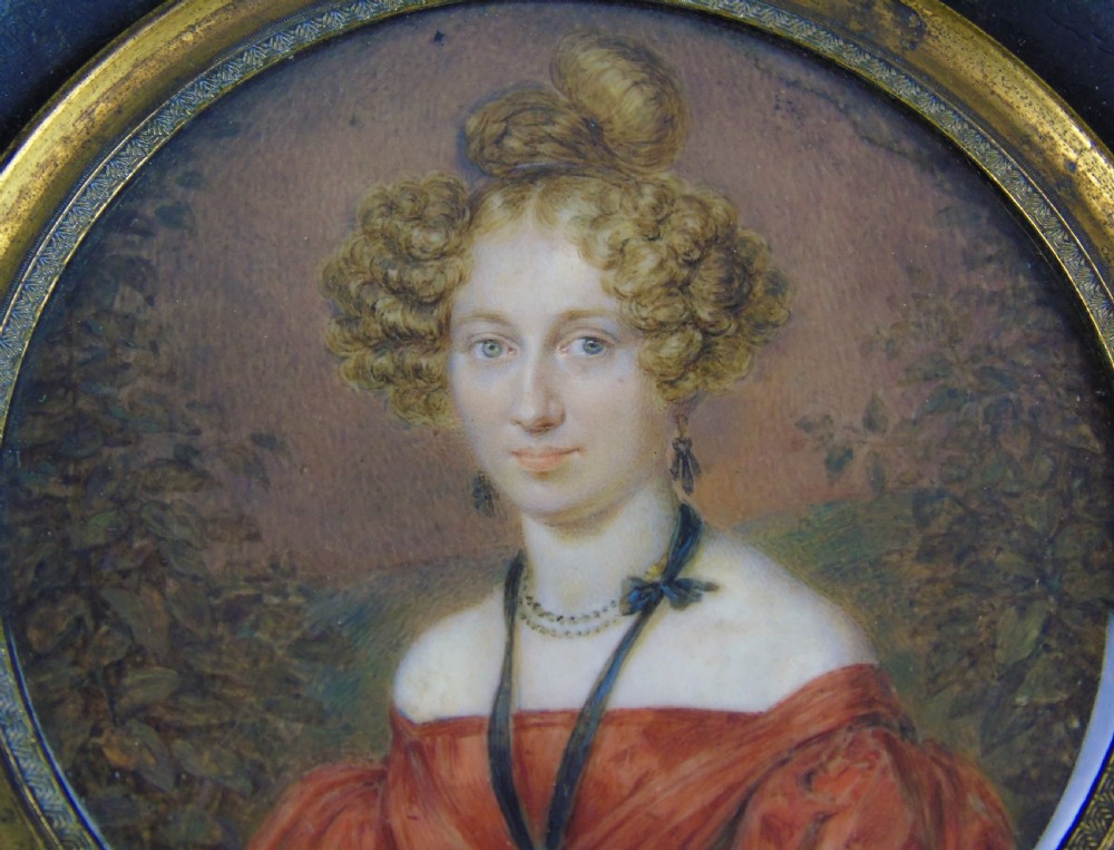 Good Early 19th Century Portrait Painting Georgian Lady View III