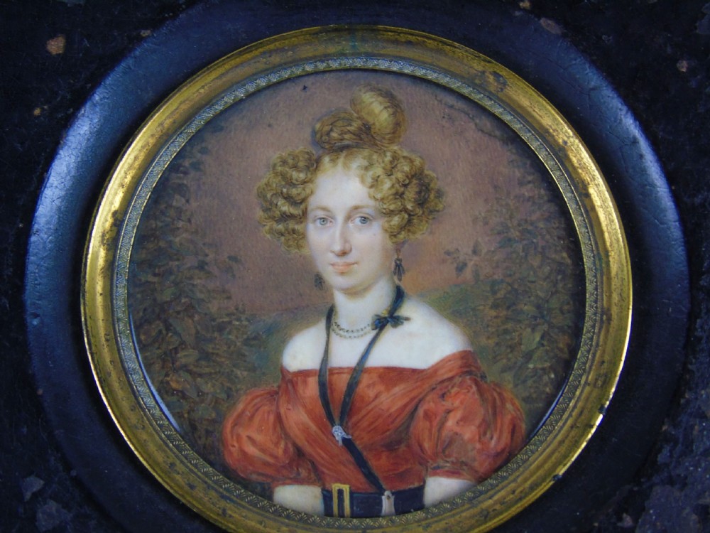 Good Early 19th Century Portrait Painting Georgian Lady View IV