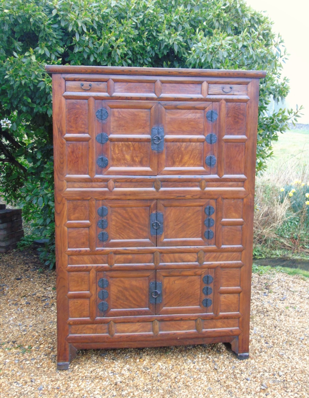 Beautiful Antique Elm Eastern Cabinet