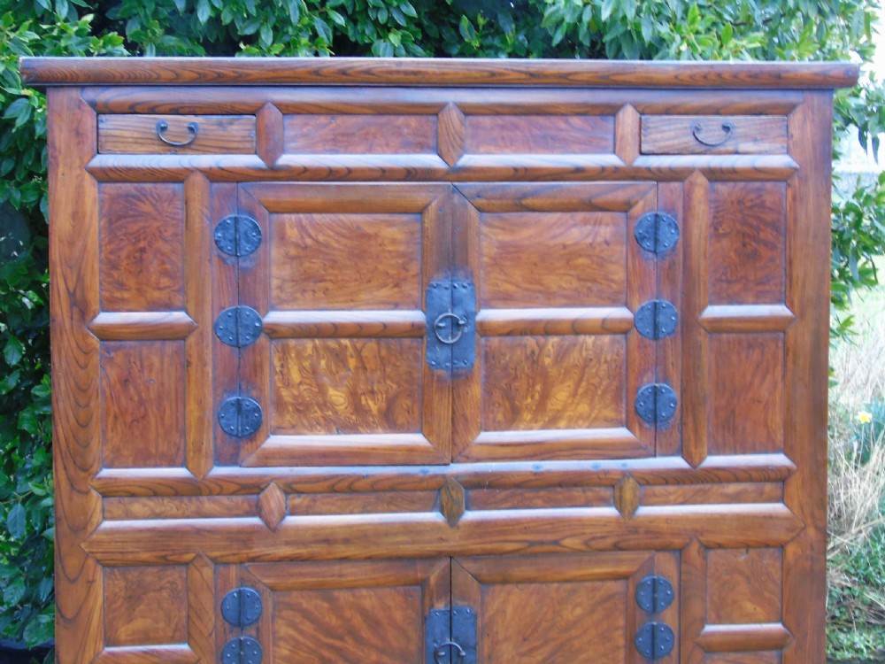 Beautiful Antique Elm Eastern Cabinet View II