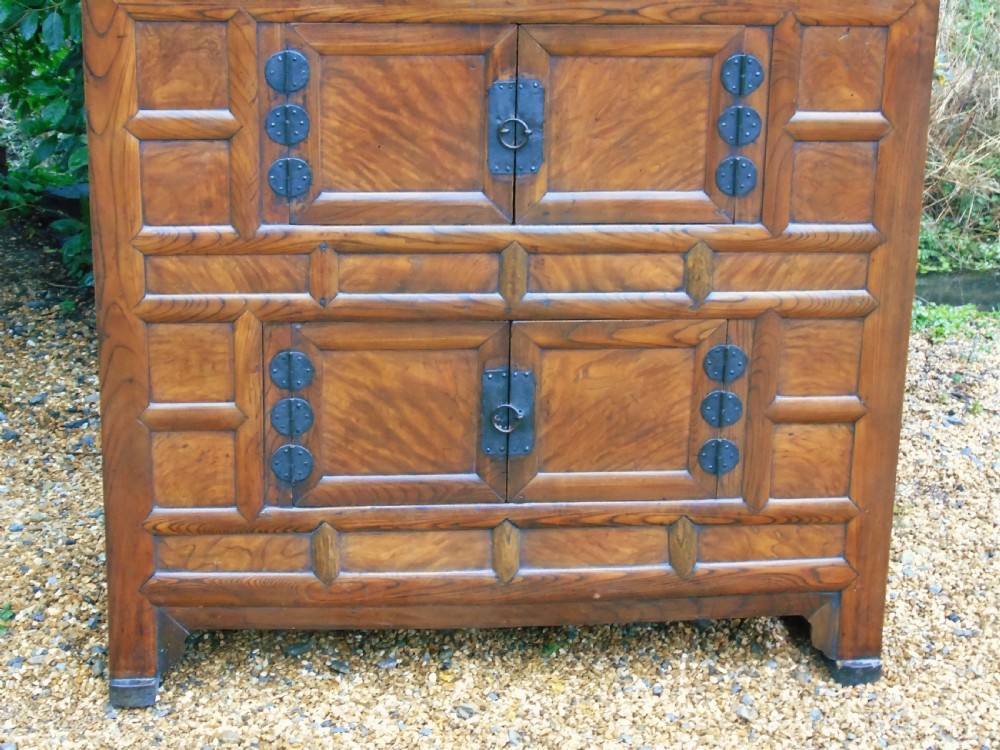 Beautiful Antique Elm Eastern Cabinet View VII