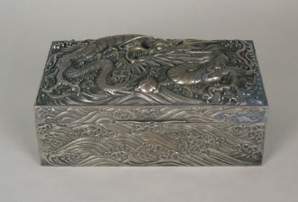 Chinese Copper Dragon Casket Jewellery Box View V