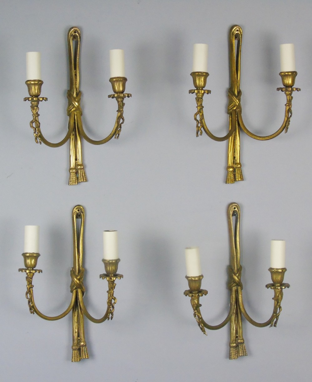 Elegant Set of Four Gilt Bronze French Wall Lights