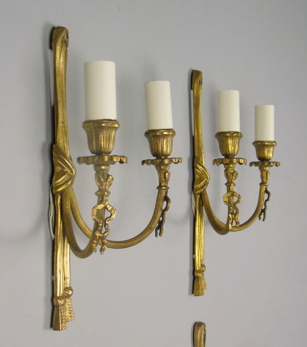 Elegant Set of Four Gilt Bronze French Wall Lights View III