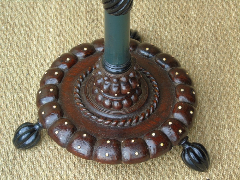 Rare Indian Raj Studded & Ebonised Display Pedestal View II
