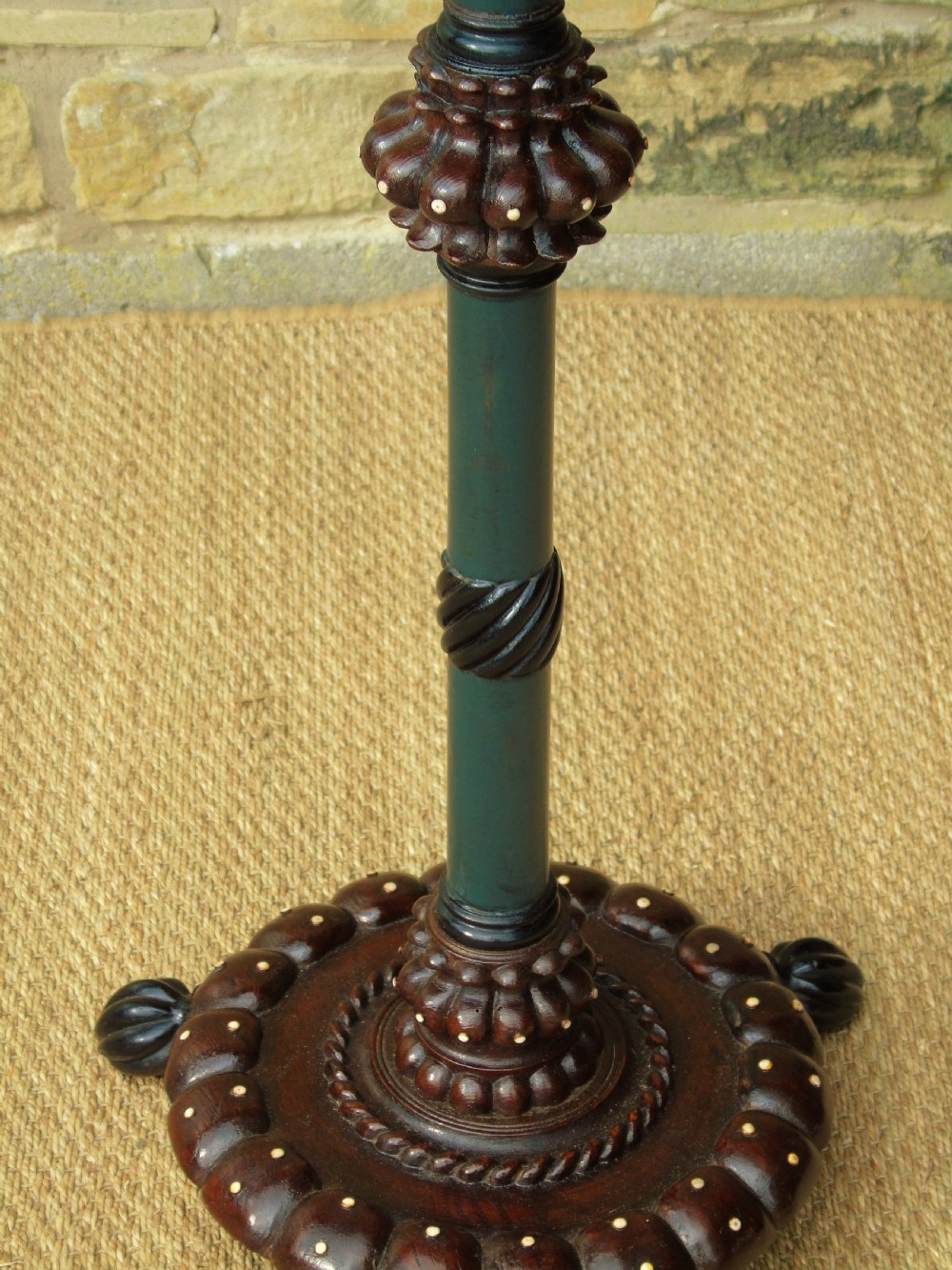 Rare Indian Raj Studded & Ebonised Display Pedestal View III