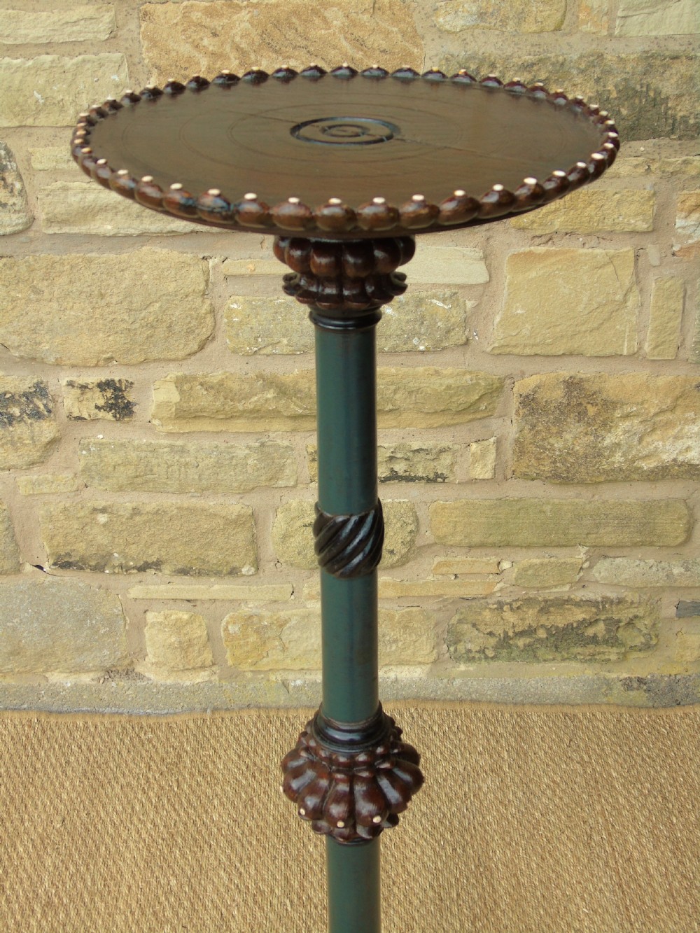 Rare Indian Raj Studded & Ebonised Display Pedestal View IV