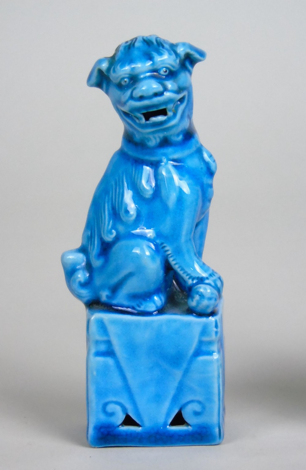 Antique Chinese Blue Glaze Fo Dogs View III