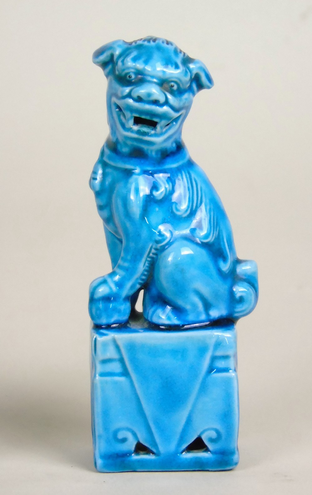 Antique Chinese Blue Glaze Fo Dogs View VII