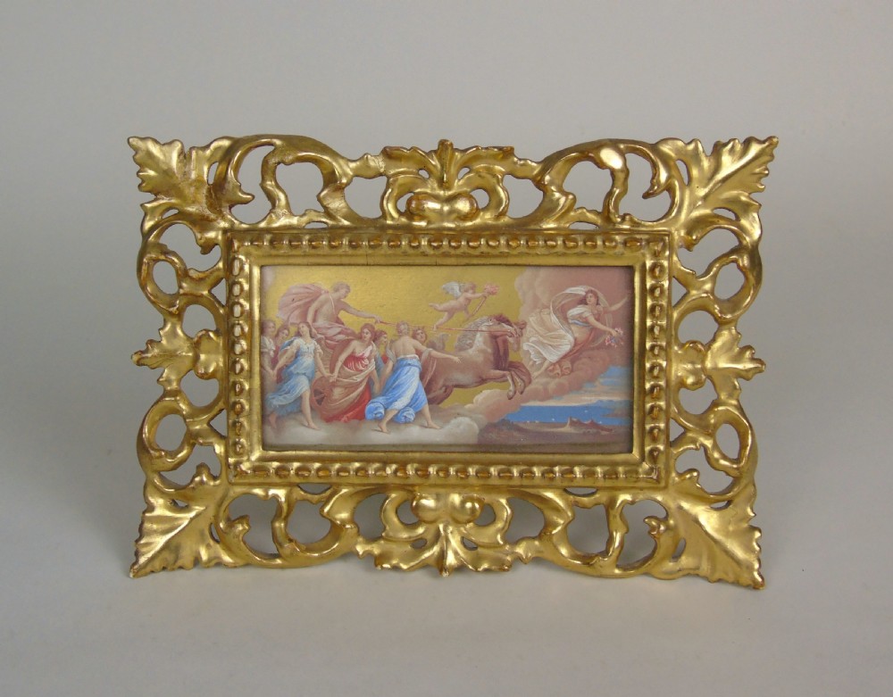 Antique Italian Picture Apollo in Florentine Frame View II