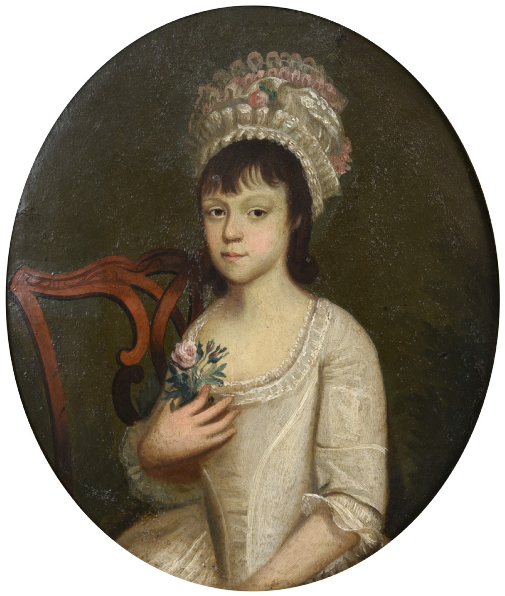 Good Pair of Early Georgian Portraits Sisters British School View II