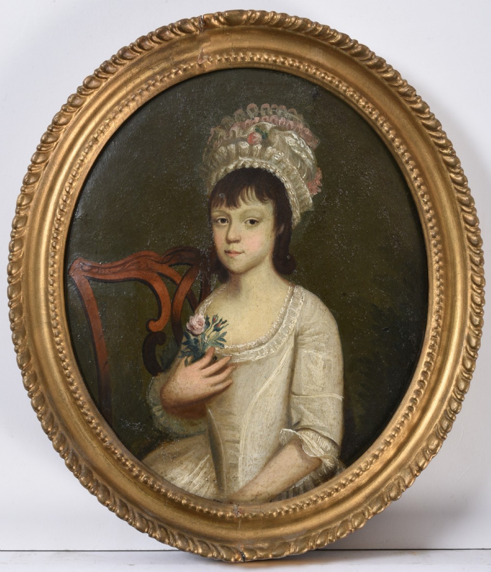 Good Pair of Early Georgian Portraits Sisters British School View III