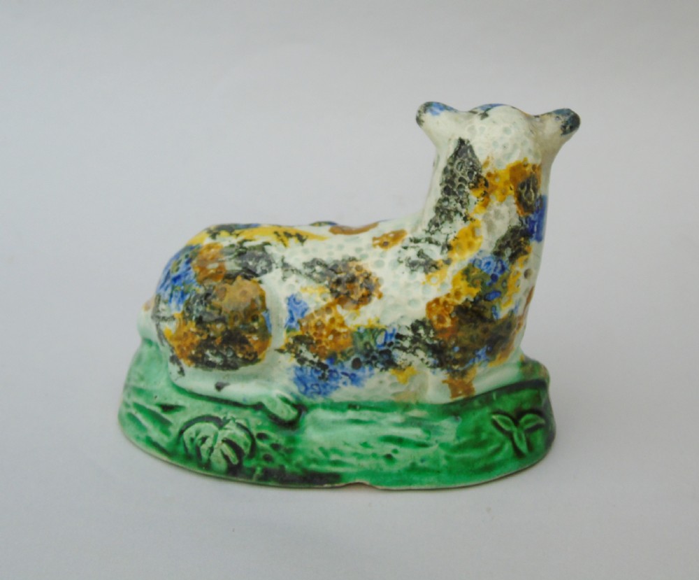 Early Prattware Sheep & Lamb Staffordshire Pottery View IV