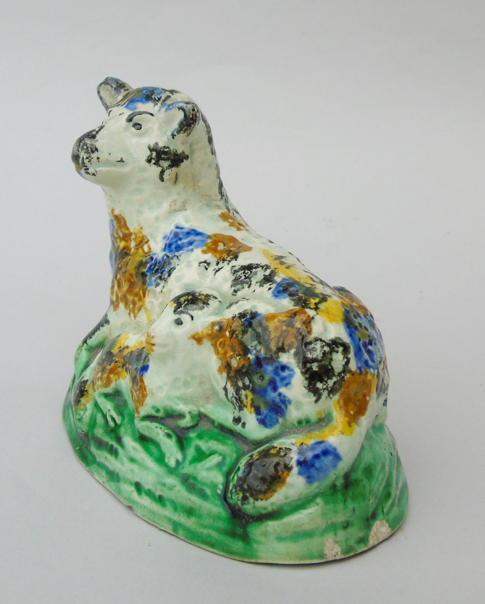Early Prattware Sheep & Lamb Staffordshire Pottery View VI