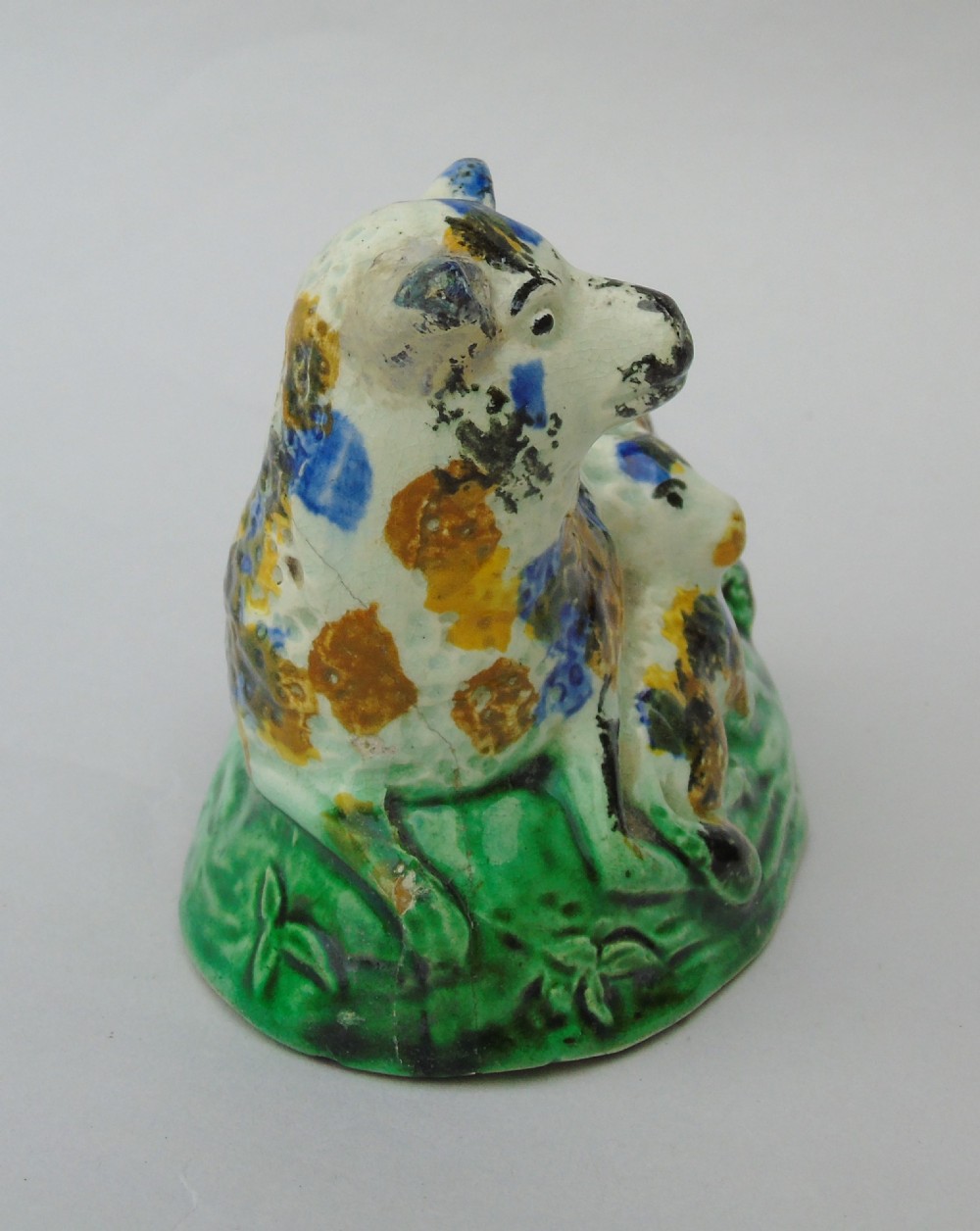 Early Prattware Sheep & Lamb Staffordshire Pottery View VII